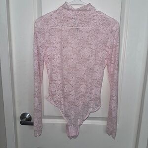 PINK Victoria's Secret Light Pink Lace Bodysuit